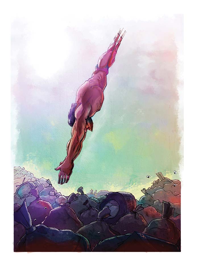 Como basura en el agua